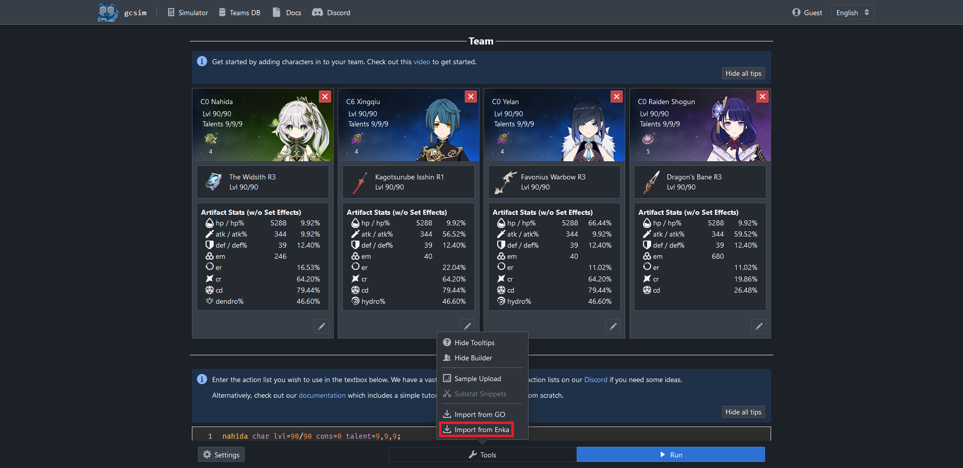 Open simulator tools